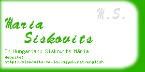 maria siskovits business card