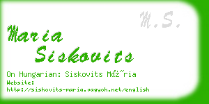 maria siskovits business card